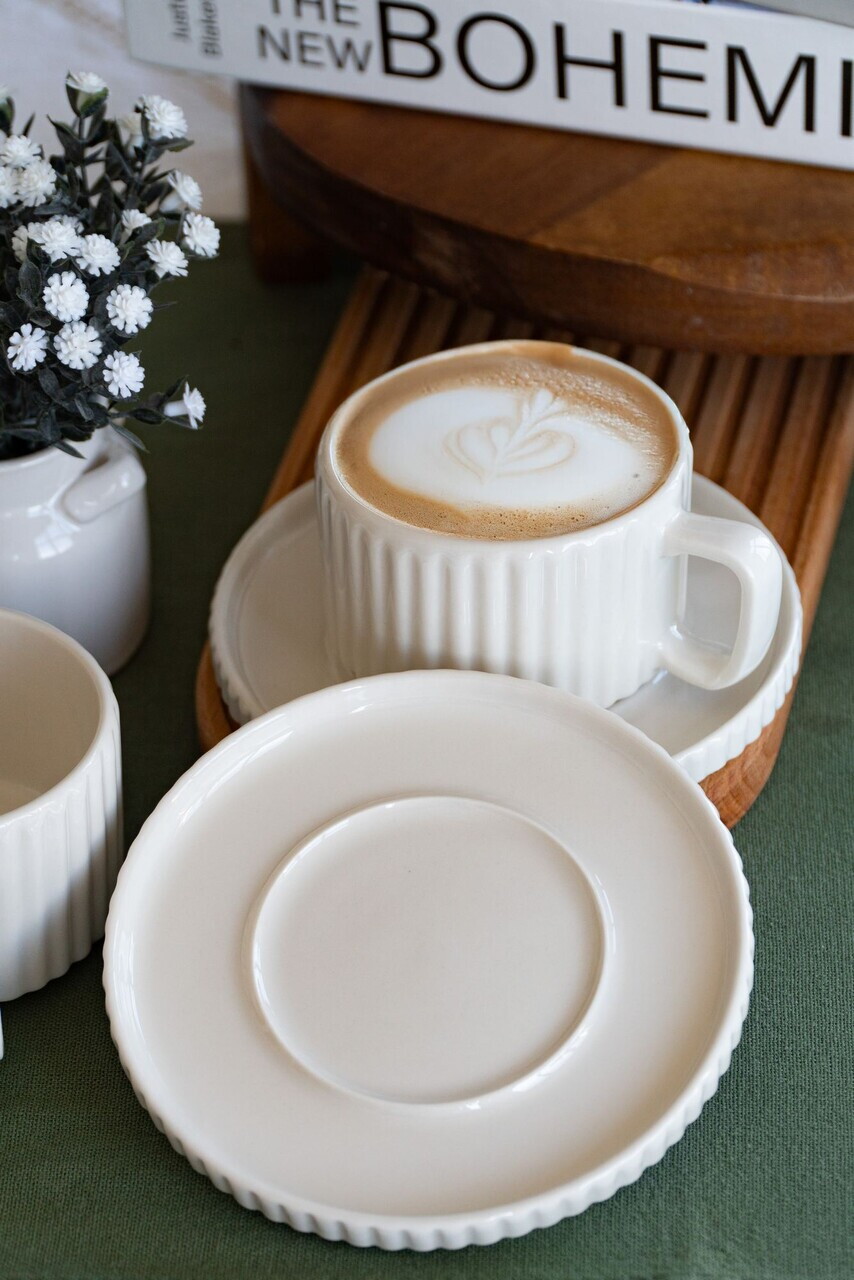 Set pentru ceai, Hermia, 858CMR2103, Portelan, Farfurie: 14 cm (2 bucăți), Alb - view 3