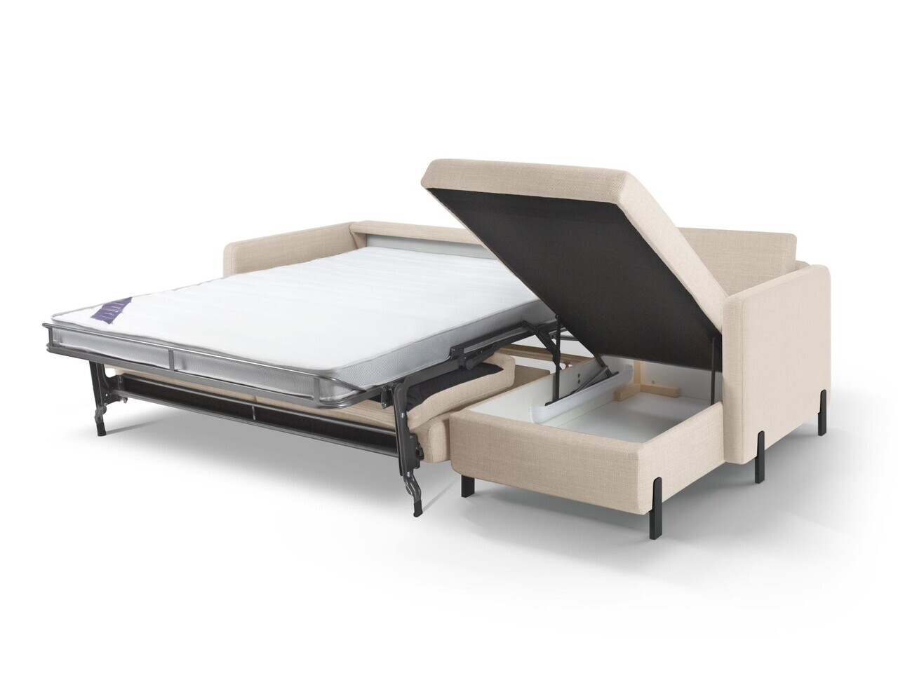 Coltar extensibil dreapta 4 locuri, Gloria, Micadoni Home, 266x170x88 cm, tesatura structurata, bej — imaginea 3