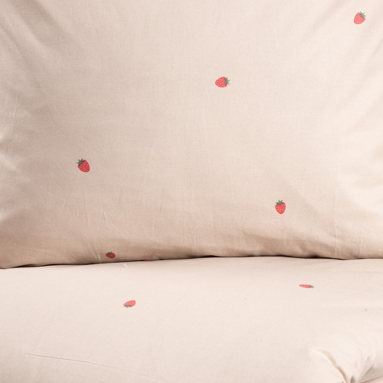 Lenjerie de pat King Size, Fresas, Homla, 200x220 cm, 3 piese, bumbac, bej/rosu - view 3