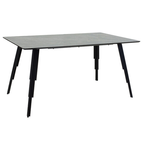 Masa living Lifo, Pakoworld, 140x80x75 cm, MDF/fier, gri inchis/negru