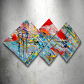 Set 4 tablouri decorative, 4MDF1266808, MDF, Imprimat UV, Multicolor