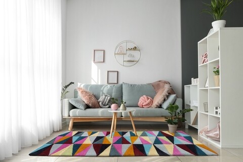 Covor Angles Bedora, 80×150 cm, 100% lana, multicolor, finisat manual Bedora imagine 2022 by aka-home.ro