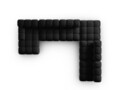 Coltar panoramic modular dreapta 7 locuri, Bellis-51, Micadoni Home, 376x282x70 cm, catifea, negru