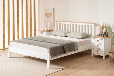 Pat de o persoană, Alfa Design, Fidan Modern Country, Stejar alb