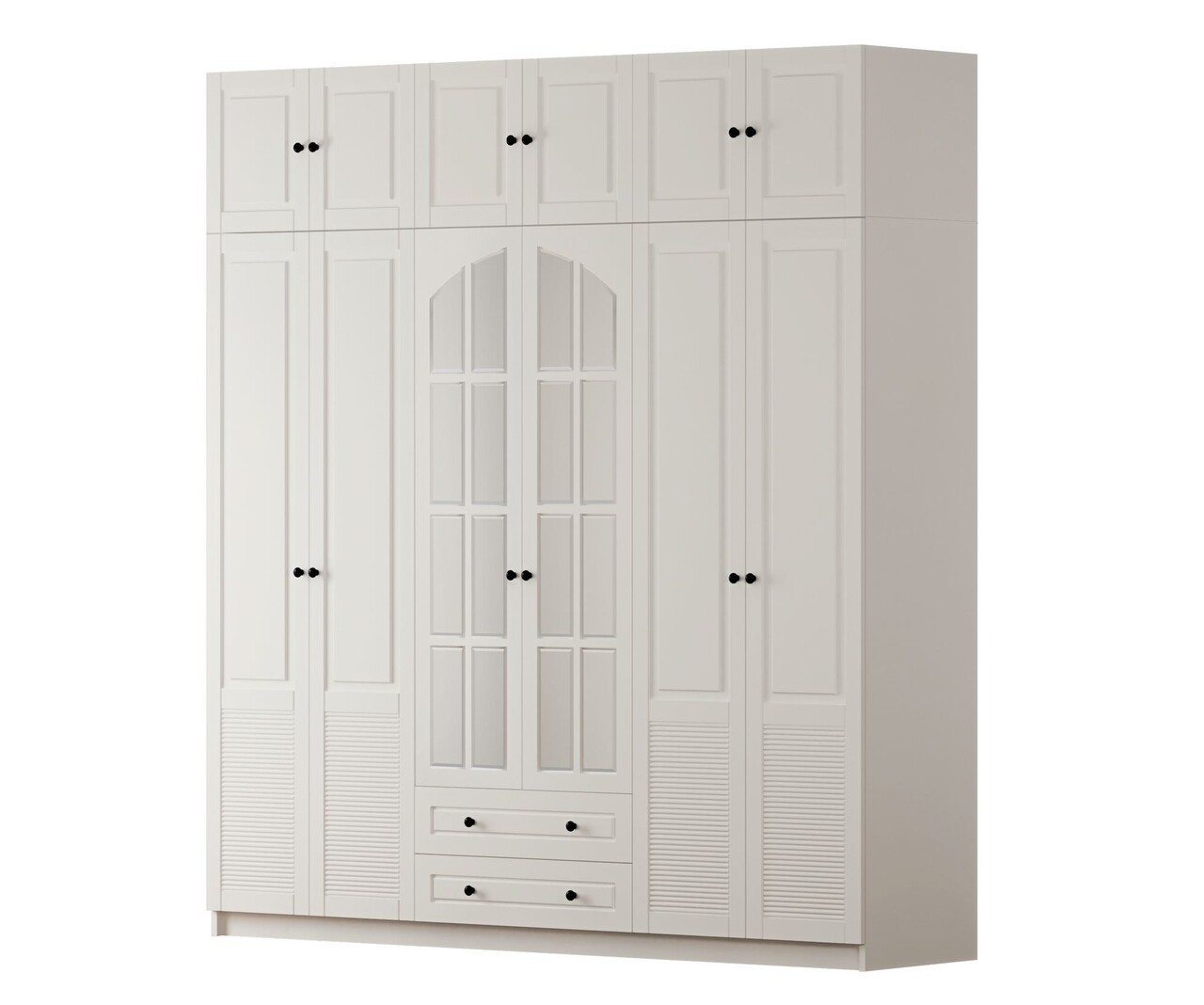 Dulap pentru haine, Rabi, Rb-185-20, 210x240x52 cm, Alb mat - 2 | YEO