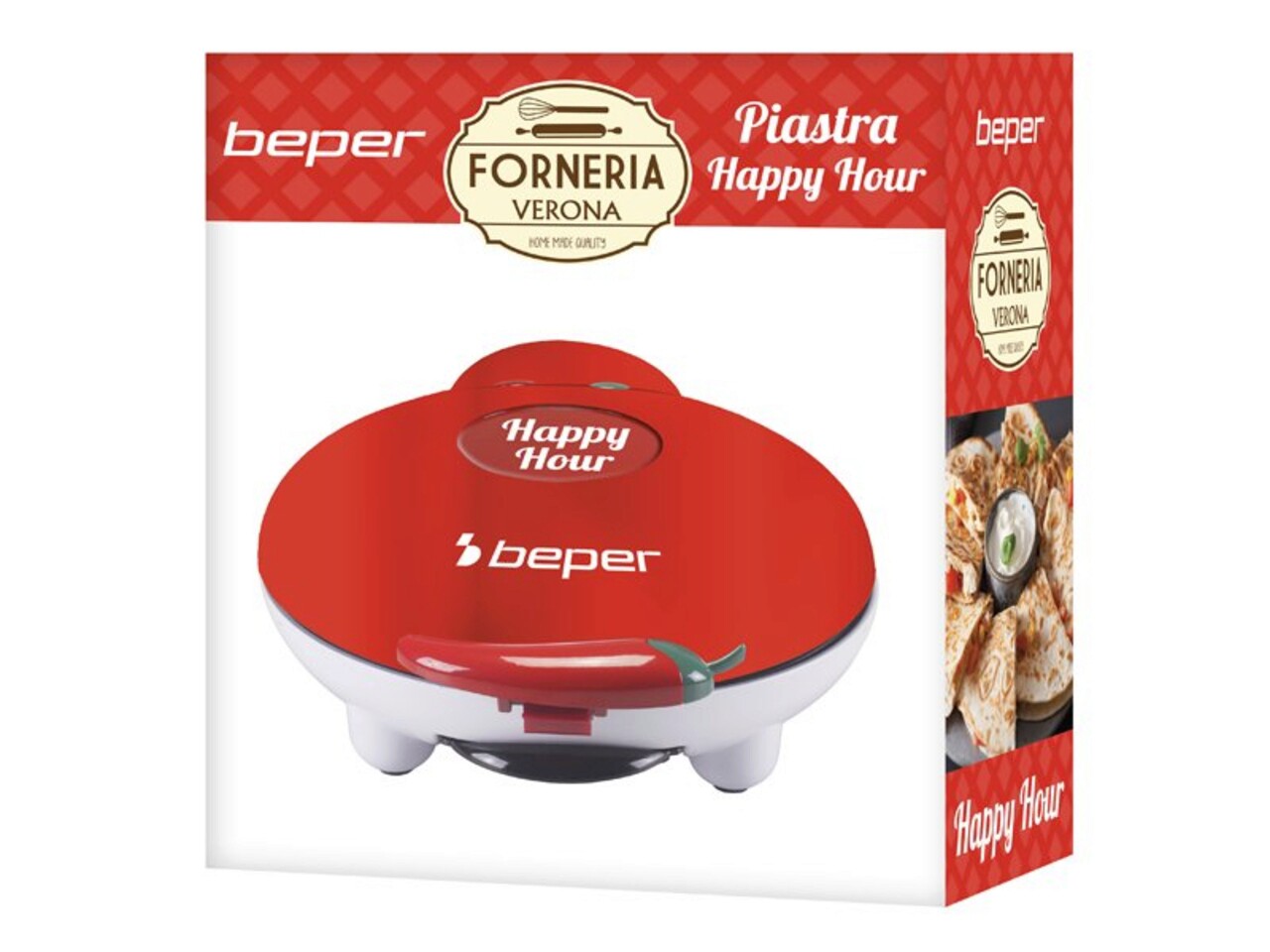 Gratar electric Beper, 900 W, 28.5x25x12 cm, plastic, rosu/alb — imaginea 10