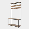Cuier de perete, Kalune Design, Girne, 105x192x40 cm, Negru / Pin