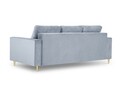 Canapea extensibila, Mimosa, Mazzini Sofas, 3 locuri, cu lada de depozitare, 220x100x92 cm, catifea, albastru deschis