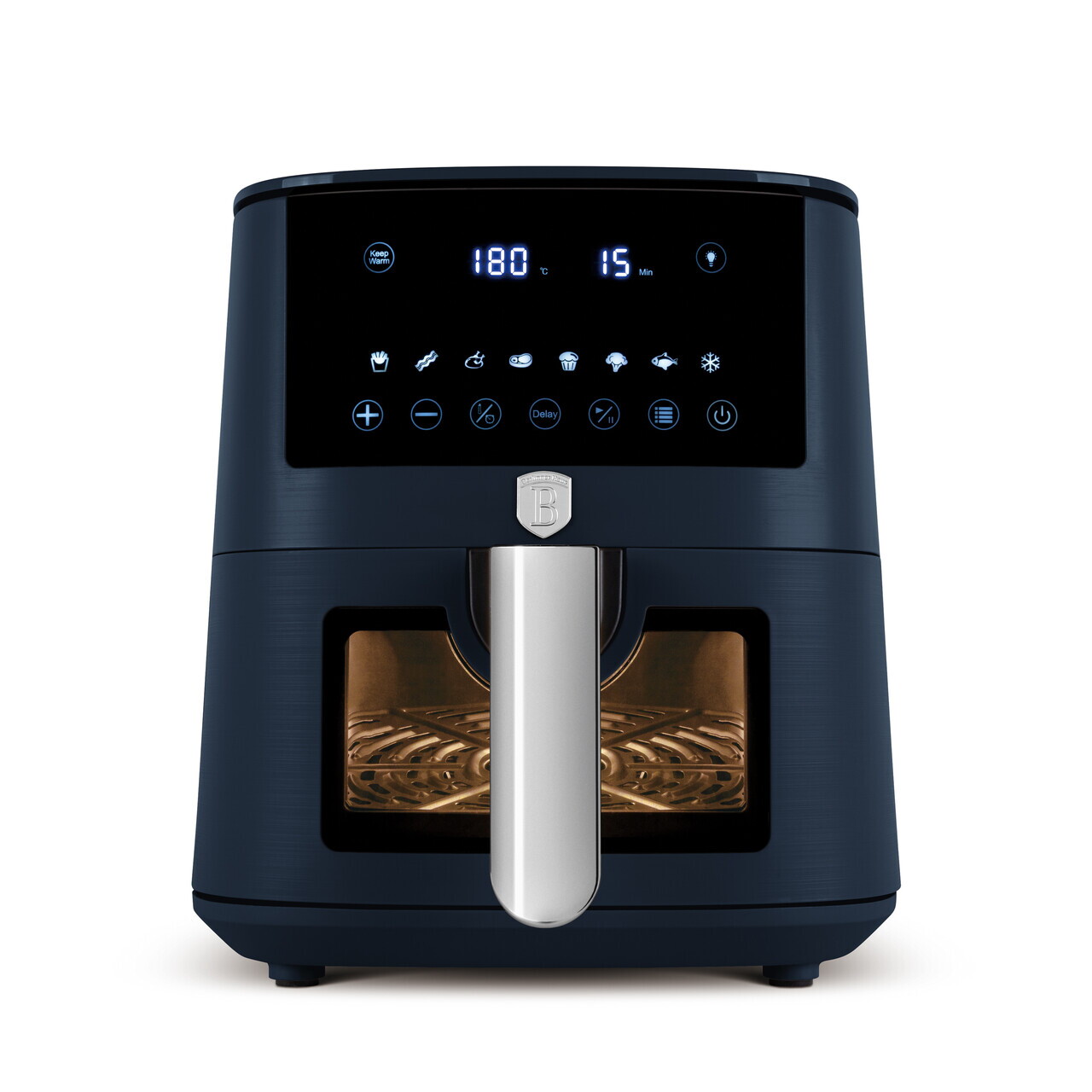 Friteuza cu aer cald si fereastra Berlinger Haus, Deep Sea, 5 L, 1400W, albastru mat - imagine 3
