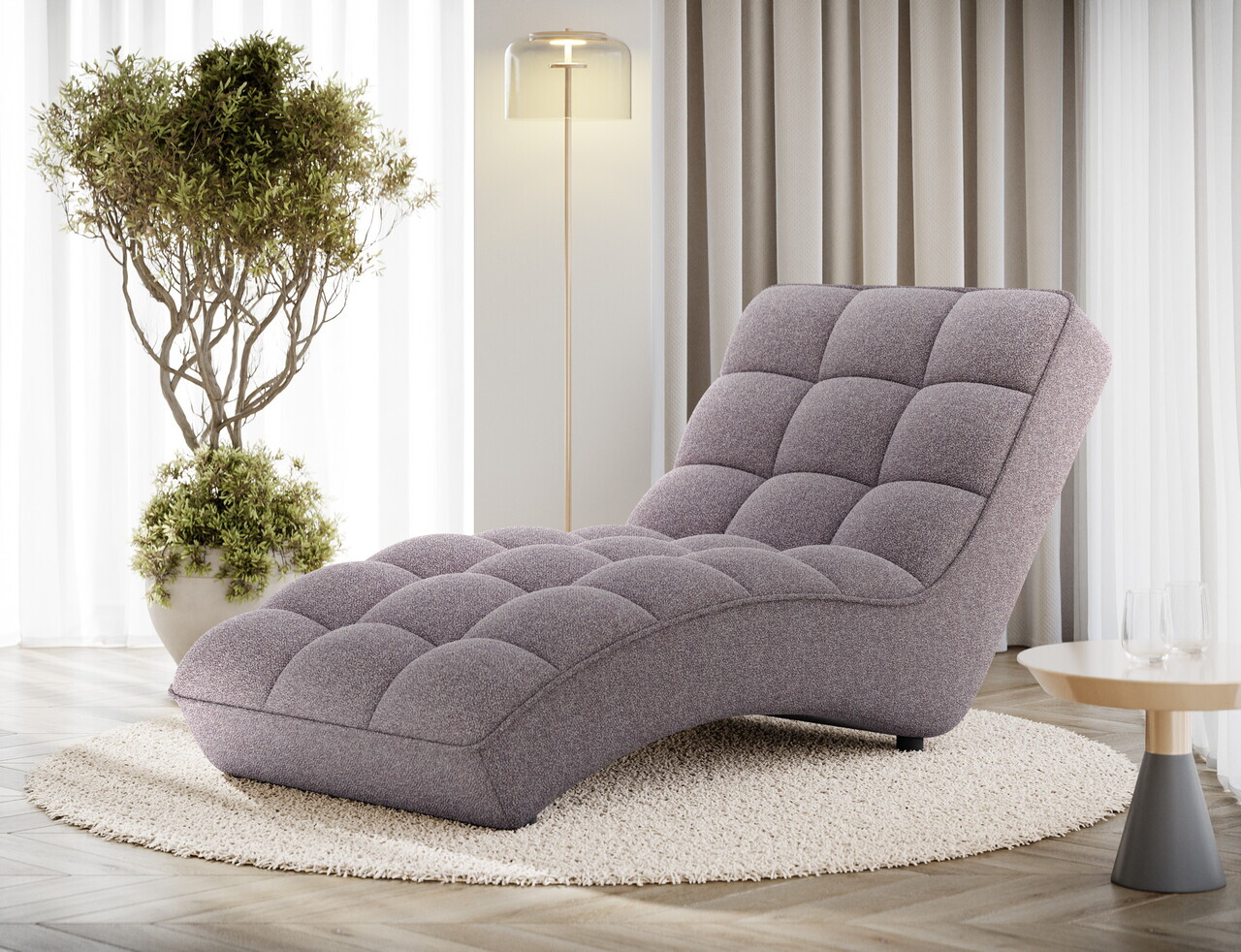 Sezlong living ELTAP, LOR-04PAO, Loren, 170x85x85 cm, poliester, gri - view 2