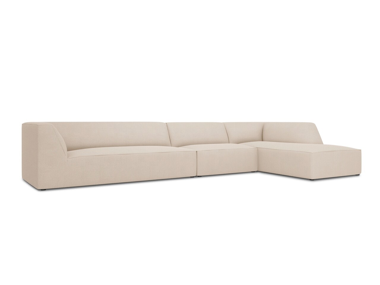 Coltar dreapta 5 locuri, Ruby, Micadoni Home, BL, 366x180x69 cm, poliester, bej - 1 | YEO