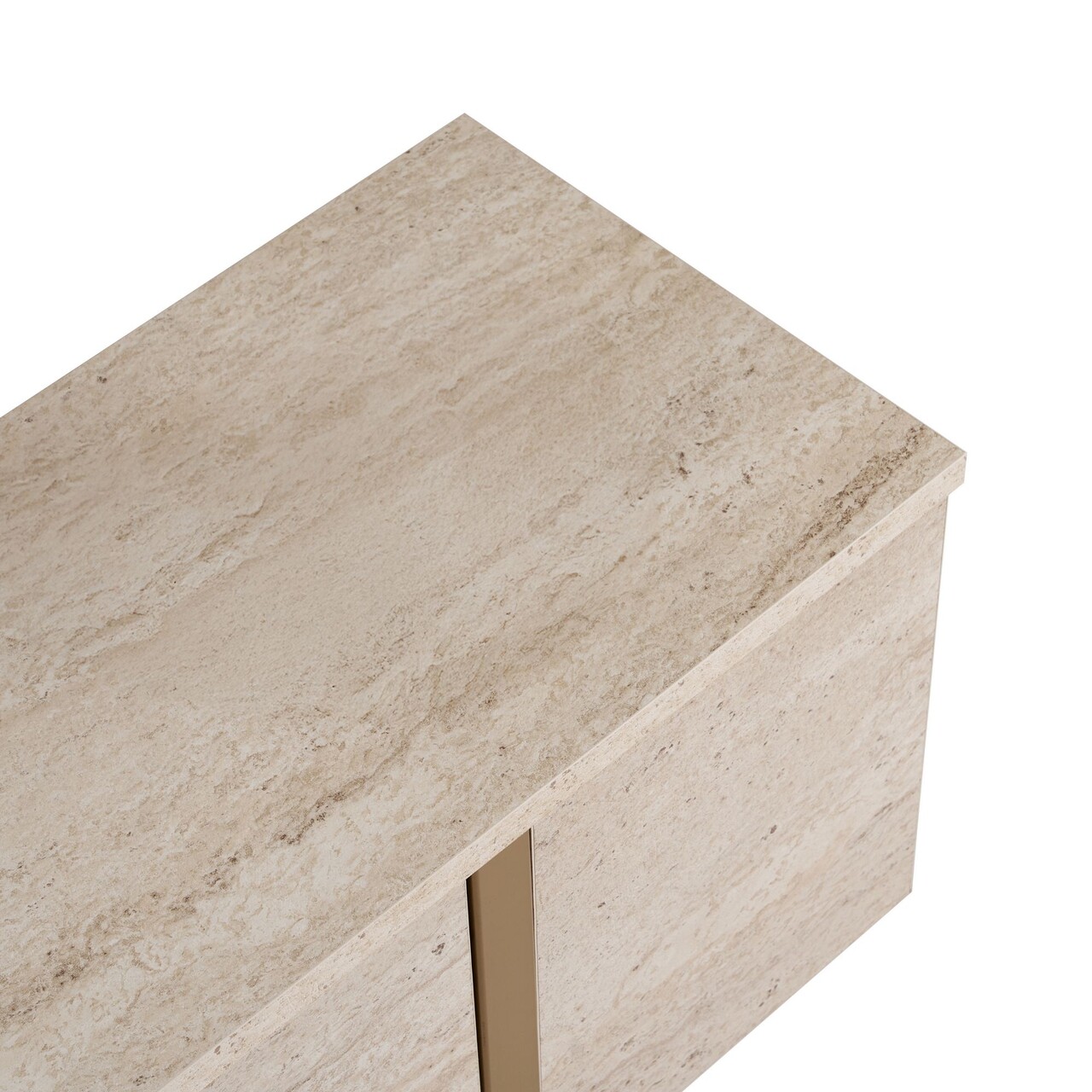 Comoda TV, Nordure, Onera, 180x50x30 cm, Travertin / Auriu - imagine 5