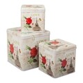 Set 3 cutii cu capac Paris, Creaciones Meng, 15 cm/12 cm /10.5 cm, metal