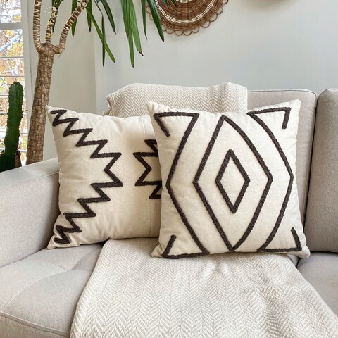 Set fete de perna, rustic pillow set cover, bumbac, maro
