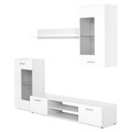 Mobilier living, 4 piese, Shine, 230 x 40 x 190 cm, PAL/MDF, alb lucios