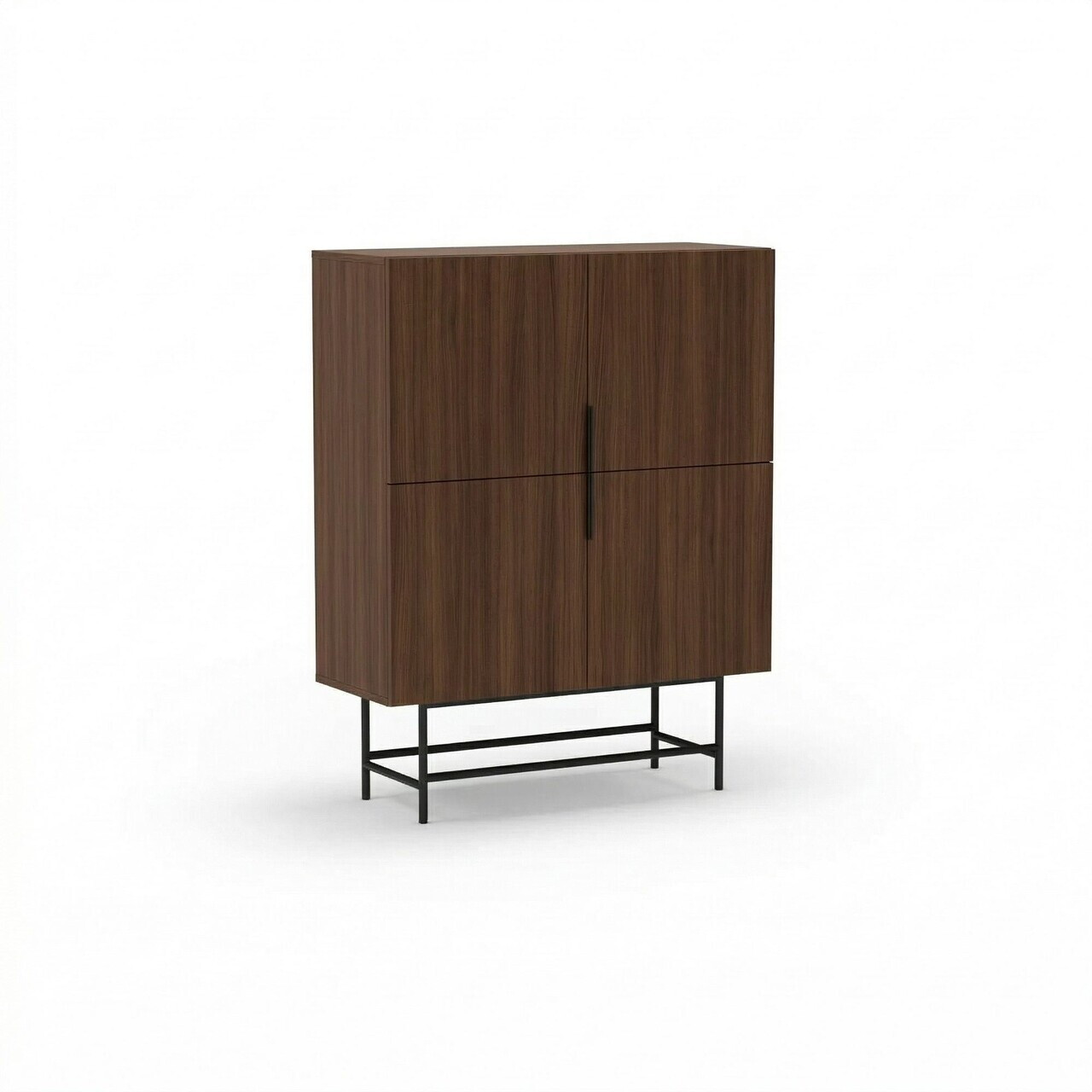 Bufet, Hanah Home, Eldia, 100x128x40 cm, PAL, Nuc Milano / Negru — imaginea 3