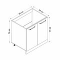 Dulap pentru bucatarie, Hanah Home, Minar, 80x87x58 cm, Alb / Dore