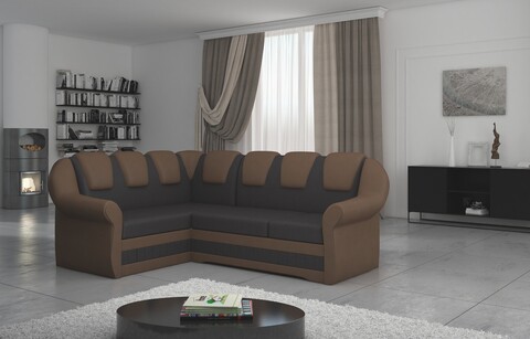 Coltar extensibil stanga 3 locuri ELTAP, LII-014, Lord II, 243x195x112 cm, lemn/poliester, maro inchis/maro