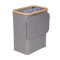 Cos de rufe Nellie, Homla, 45x30x55 cm, poliester/bambus, gri deschis/natur
