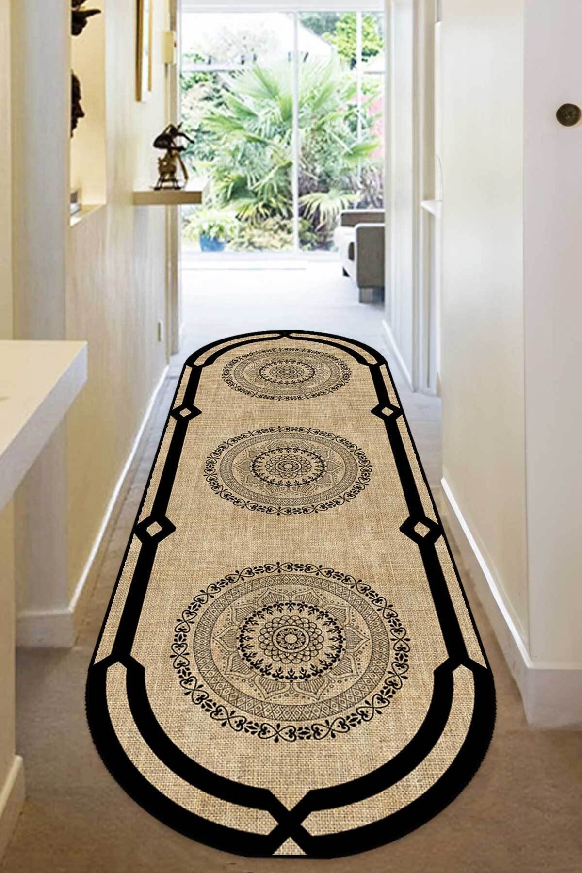Covor, DC-4080-YOLLUK-3, 60x150 cm, Poliester, Negru