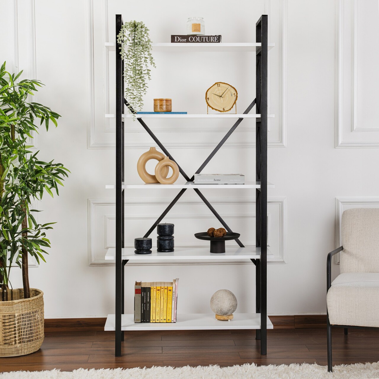 Corp biblioteca, Nordure, Elysian, Alb/Negru - 1 | YEO