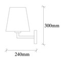 Lampa de perete Opviq Profil, 24x30 cm, E27, 40 W, negru/crem