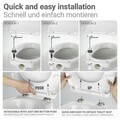 Capac de toaleta cu sistem automat de coborare Galati, Wenko, 36x46 cm, duroplast/plastic, albastru