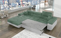 Coltar extensibil stanga 4 locuri ELTAP, Armd-23, Armando, 289x203x85 cm, lemn/poliester, verde/alb