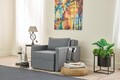 Canapea extensibilă cu 1 loc, Balcab Home, 825BLC4731, Cadru: 100% LEMN DE BRAD, Gri