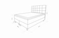 Pat matrimonial, Stockholm, Dots E, 160x200 cm, saltea tip Pocket, topper memory, Mint