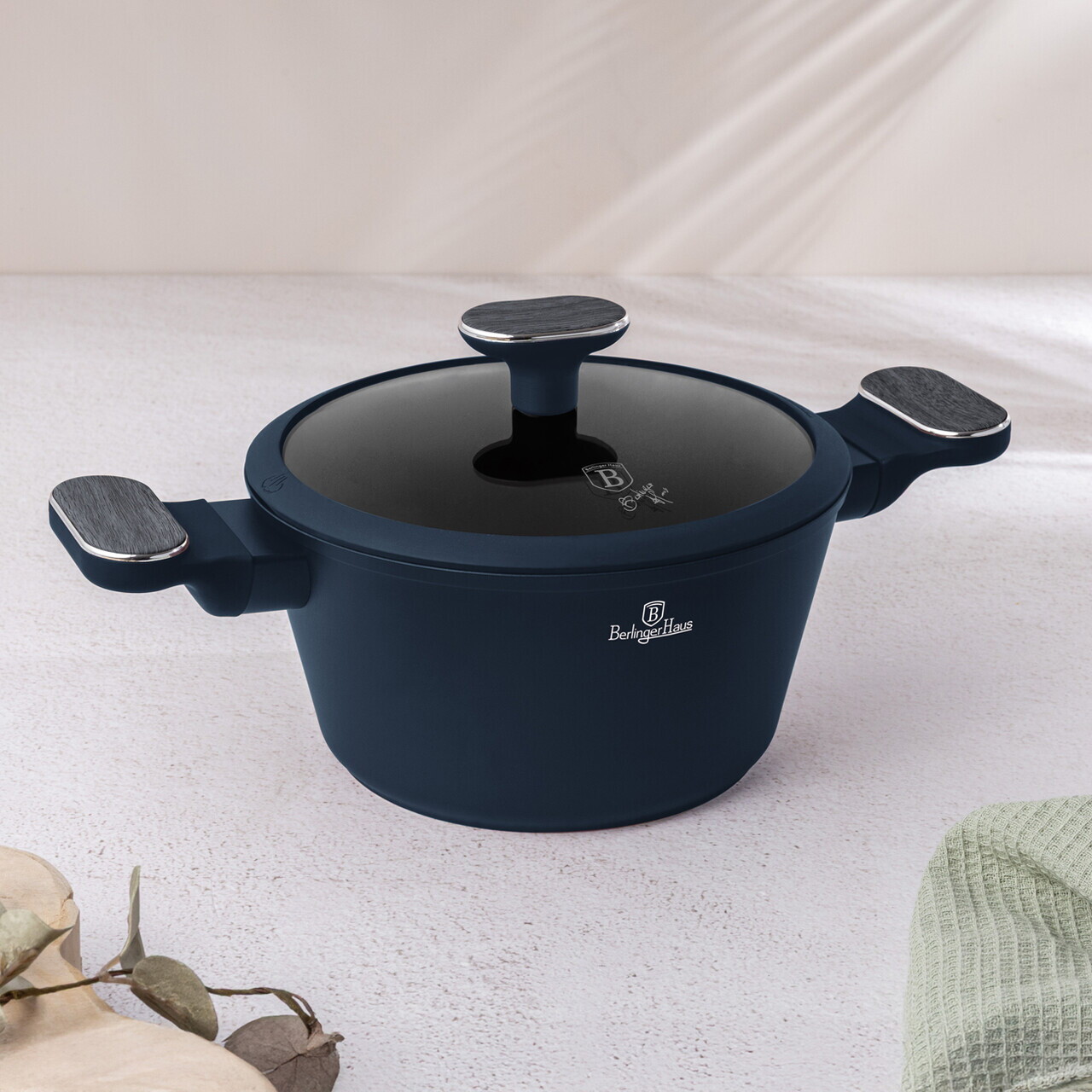 Oala cu capac Berlinger Haus, Deep Sea, 20 cm, 2.6 L, aluminiu forjat, albastru mat/gri - imagine 6