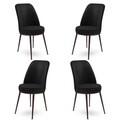 Set de scaune, Charlotte, Dexa, Metal, Negru/Maro