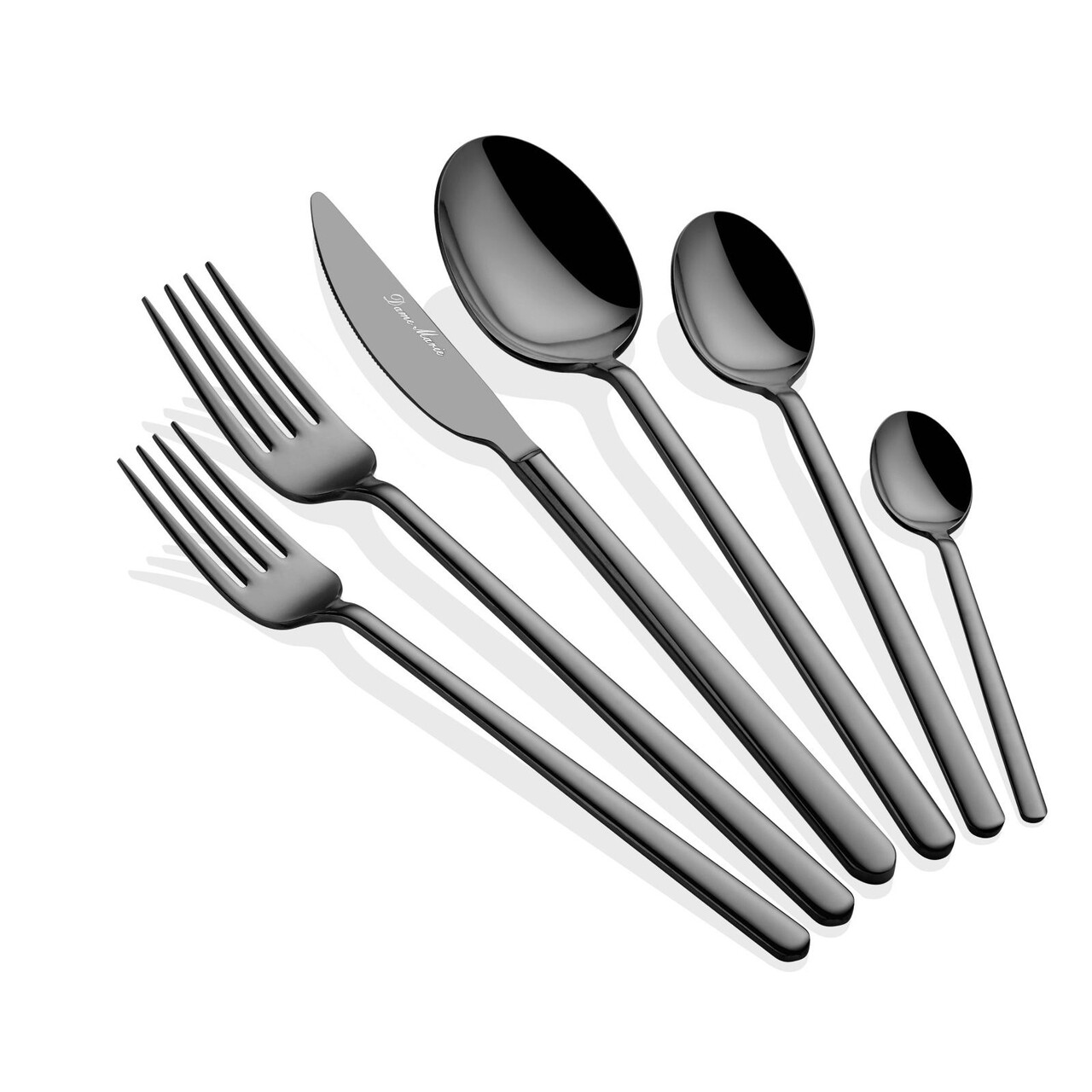 Set tacamuri, Hermia, 645DRM1226, Lingură de masă: 21,3 cm (6 bucăți), Negru - imagine 2