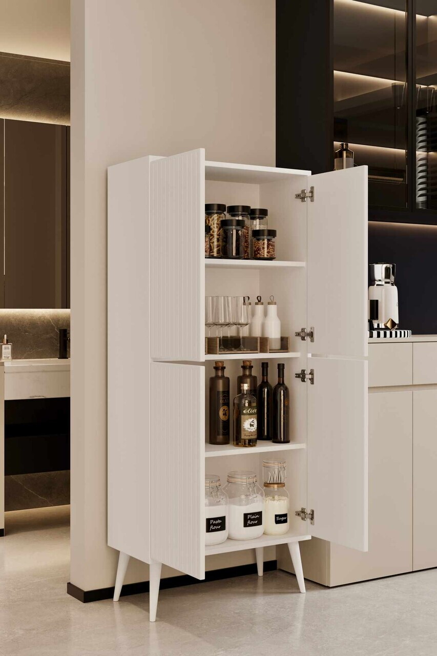 Dulap pentru bucatarie, Hanah Home, Capella, 69x158x32 cm, MDF, Alb - view 3