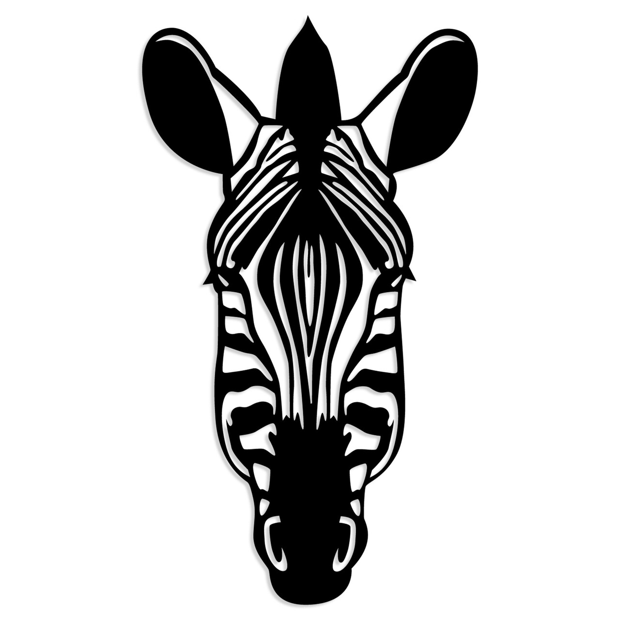 Decoratiune de perete, Zebra, Lemn, Dimensiune: 37 x 65 cm, Negru - 1 | YEO