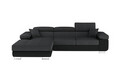 Coltar extensibil stanga 4 locuri ELTAP, Armd-73, Armando, 289x203x85 cm, lemn/poliester, gri inchis/negru