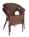 Scaun pentru gradina Alliss, Bizzotto, 58x61x74 cm, ratan/rachita, rosu ruby