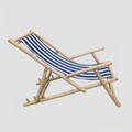 Sezlong Mare, Homla, 60x115x83 cm, bambus/poliester, natur/albastru