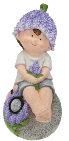 Lampa solara Boy w lavender, 21x23.5x46.5 cm, oxidat de magneziu