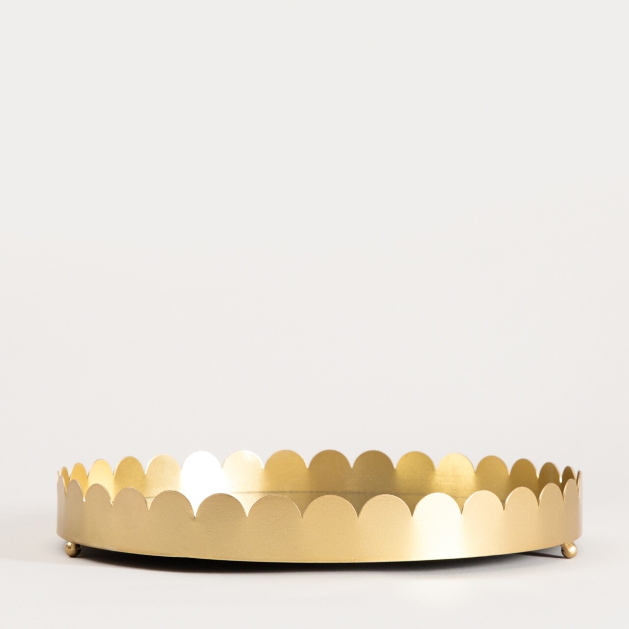 Tava decorativa Grazia, Homla, 31x4 cm, sticla/metal, auriu