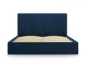 Pat tapitat cu somiera rabatabila si lada depozitare, Juniper, Mazzini Sofas, 208x170x104 cm, catifea, albastru regal