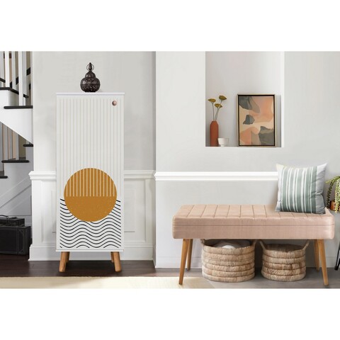 Set de mobilier pentru hol, Hanah Home, Vegas White, Alb / Piatra