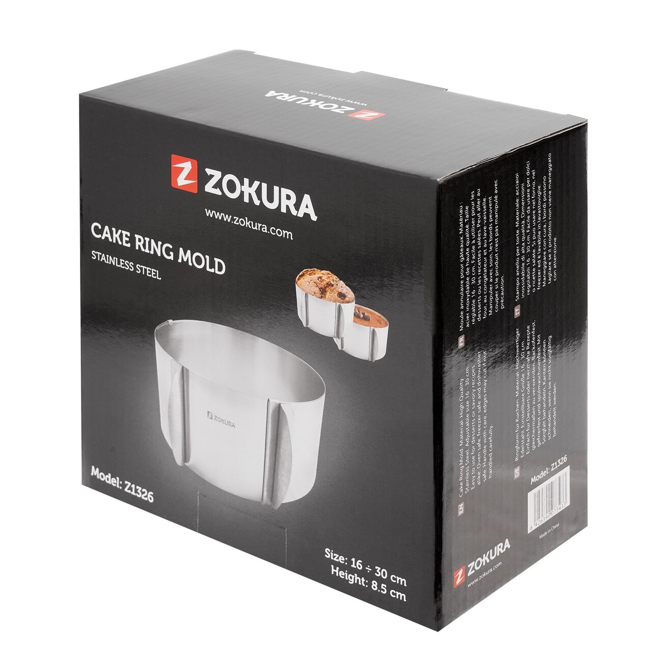 Inel reglabil tort, inox, 16/30x8,5cm - Zokura - imagine 4