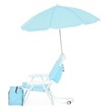 Set scaun cu parasolar si geanta frigorifica pentru copii, Kids Beach, L.37 l.28 H.45, albastru