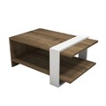 Set mobilier living 3 piese Unique-1, Pakoworld, canapea extensibila 3 locuri / masuta / comoda TV, gri/maro/alb