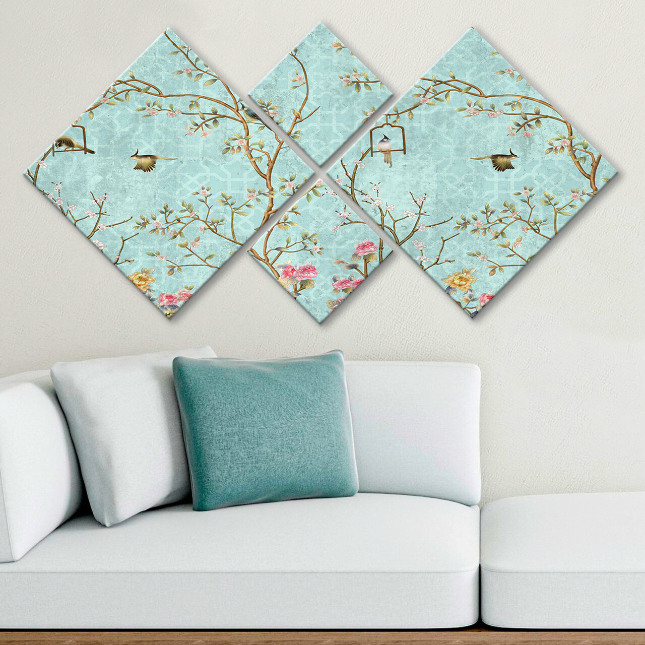 Set 4 tablouri decorative, 4MDF1177630450, MDF, Imprimat UV, Multicolor