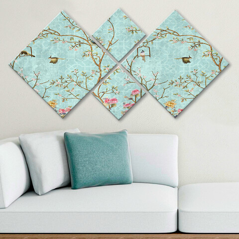 Set 4 tablouri decorative, 4MDF1177630450, MDF, Imprimat UV, Multicolor