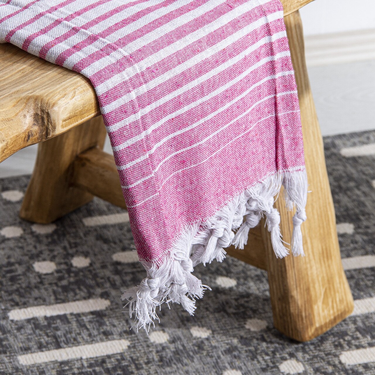 Prosop de plaja, Clovis, Alagra, 100x170 cm, Bumbac, Roz - 1 | YEO