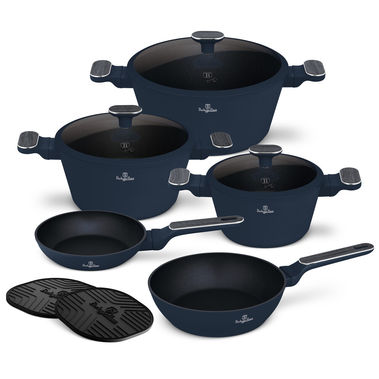 Set pentru gatit Berlinger Haus, Deep Sea, 10 piese, aluminiu forjat, albastru mat/gri - imagine 2