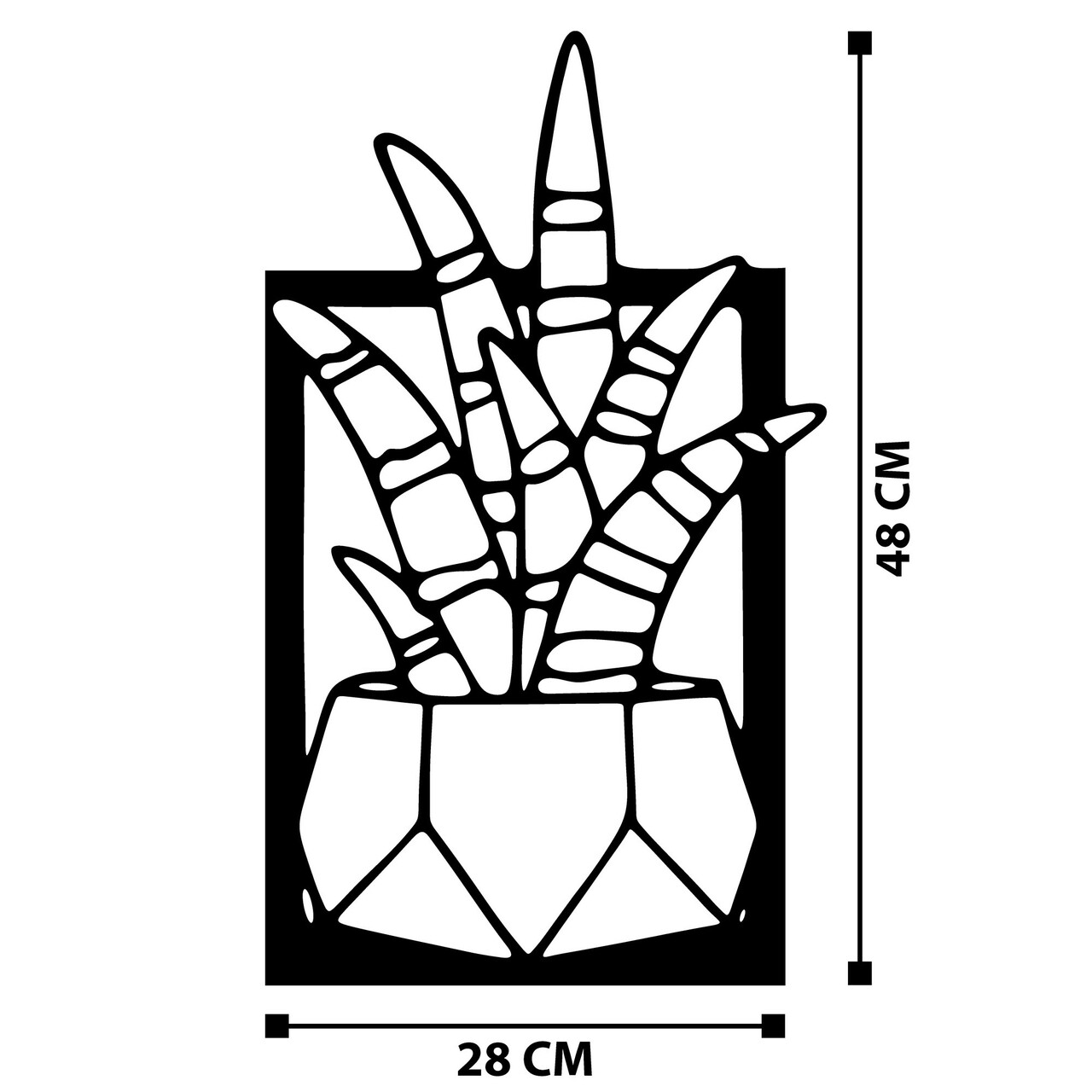 Decoratiune de perete, Havsala, metal, 28 x 48 cm, negru